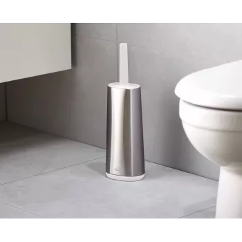 Joseph Joseph Flex 70517 četka za WC od nehrđajućeg čelika sa silikonskom glavom, srebrno-siva