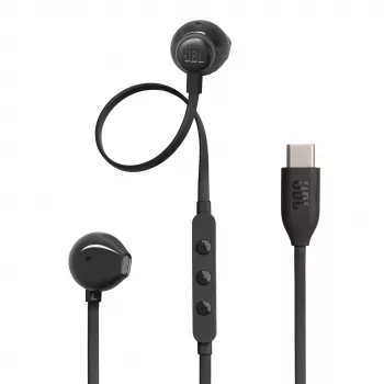 JBL Tune 305C USB-C Wired In-Ear Headphones with Microphone - Black