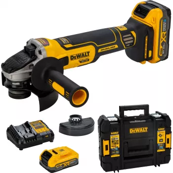 DEWALT DCG405S2T-QW 18V XR bežična kutna brusilica 125mm s 2x5.0Ah baterijama, punjačem i TSTAK koferom