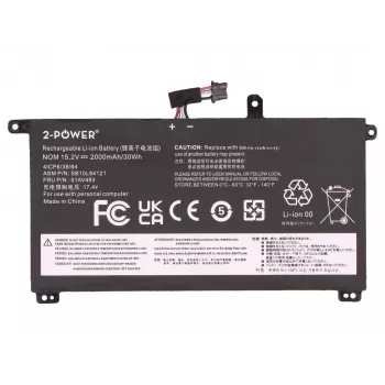 2-Power glavna baterija za Lenovo ThinkPad P52S 20LB - 2000 mAh