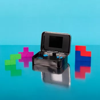 FIZZ CREATIONS Tetris retro arcade handheld console, colour, metal housing