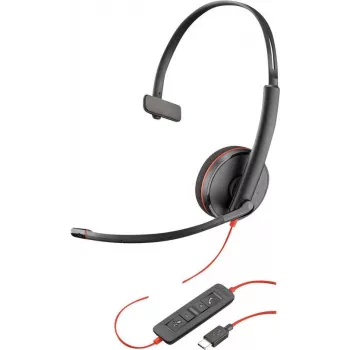 Poly Blackwire C3210 USB-C - 3200 Series - žične on-ear monauralne slušalice s mikrofonom za poništavanje šuma - crne