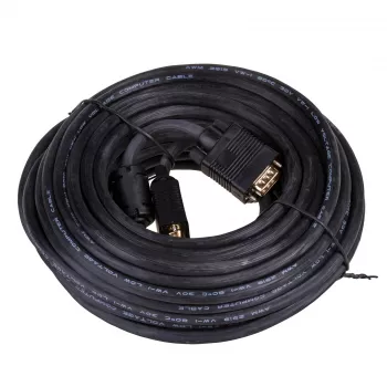 Akyga AK-AV-09 VGA kabel D-Sub 15-pin muški na muški, 2x ferit, 15 m, crni