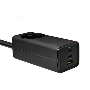 Akyga AK-CH-21 GaN USB punjač 65 W, 2 x USB-C + USB-A, s utičnicom, 1,5 m, crni