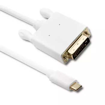 Qoltec USB 3.1 Type-C utikač na DVI-D utikač kabel 1m 4K 30Hz crni