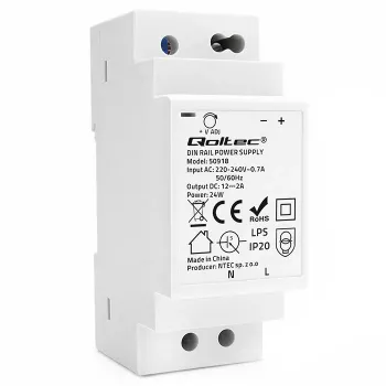 Qoltec DIN napajanje za šinu 24W 12V 2A sivo
