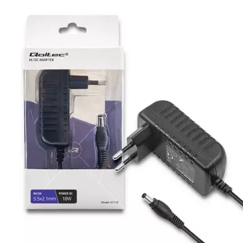 Qoltec napajanje 18W 9V 2A 5.5x2.1mm EU utikač crno