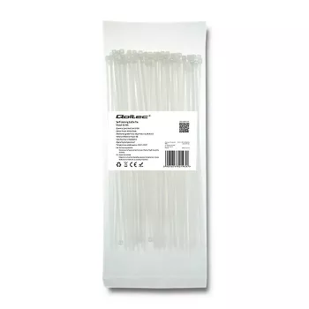 Qoltec 52195 vezice 2.5 200 100 komada najlonske UV bijele