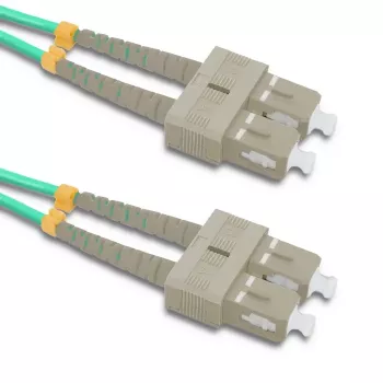 Qoltec SC/UPC na SC/UPC dupleks multimode OM4 optički patch kabel, 5m, aqua