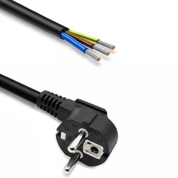Qoltec kabel za napajanje kutni SCHUKO CEE 7/7 (E/F) bakreni ogoljeni pokositreni 3x1.50 mm² 5m crni