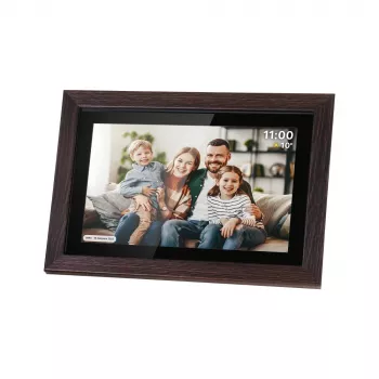 KRUGER & MATZ FRAMEO Wi-Fi 10,1 inch digitalni okvir za fotografije s drvenim okvirom