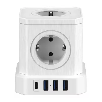 Newell GaN Power Cube 9w1 bijeli produžni blok s USB punjačem