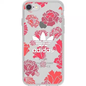 Adidas Apple iPhone 6/6s/7/8 prozirna maska cvjetovi crvena