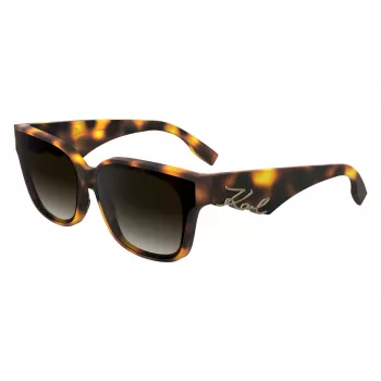 KARL LAGERFELD KL6161S-240 ženske sunčane naočale oversized četvrtastog oblika, havana smeđe s smeđim gradijent lećama, 63/14/140 mm