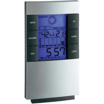 TFA 35.1087 elektronička meteorološka stanica s bežičnim vanjskim senzorom, LCD zaslon, radio-sat, vremenska prognoza, mjesečeva faza, budilica