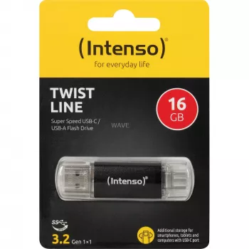 INTENSO Twist Line 16 GB USB stick antracit/transparentni USB-A 3.2 Gen 1 USB-C 3.2 Gen 1