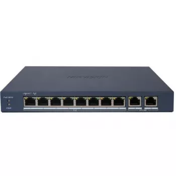 Hikvision DS-3E1510P-EI/M(B) LinkVu 10-portni Layer 2 upravljani PoE preklopnik s 8 PoE portova i 2 SFP uplinka