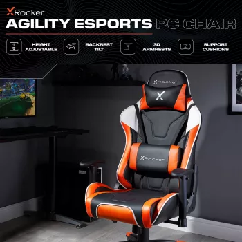 X Rocker Agility eSports gaming stolica za radni stol, crno-narančasta