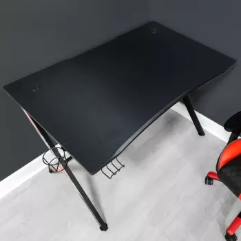X Rocker Ocelot gaming radni stol s podlogom za miš, crno-crveni