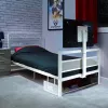 XROCKER gaming jednokrevetni krevet 90x190cm s TV nosačem, metal, bijeli