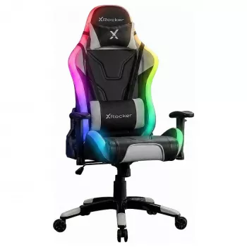 XROCKER gaming stolica, crna, s Neo Motion RGB LED rasvjetom i jastucima za udobnost