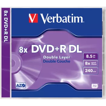 Verbatim DVD+R DL 8,5 GB Double Layer 8x AZO 5 komada jewel case