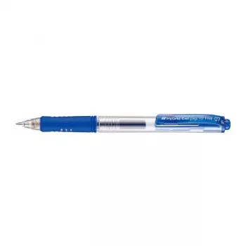Pentel Hybrid Gel Grip kemijska olovka s mehanizmom - plavo punjenje - 0,7 mm srednja točka - metalna kopča - prozirno plavo kućište