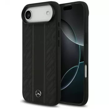 Mercedes-Benz kožna futrola s Laurel Leaves Stripes MagSafe za iPhone Air, crna