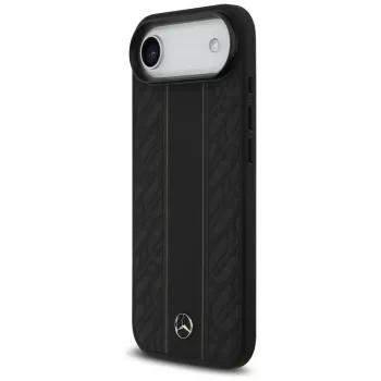 Mercedes-Benz kožna futrola s Laurel Leaves Stripes MagSafe za iPhone Air, crna