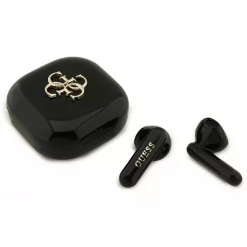 Guess 4G Metal Logo True Wireless Stereo Bluetooth slušalice s futrolom za punjenje (crne)