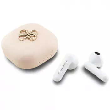 Guess 4G Metal Logo True Wireless Stereo Bluetooth 5.0 slušalice s futrolom za punjenje - ružičaste