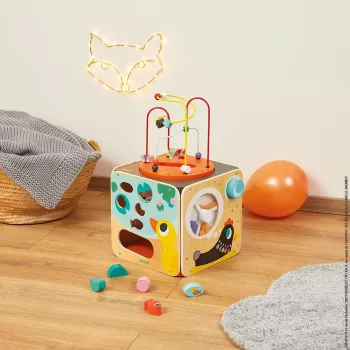 Janod velika edukativna kocka s labirintom od perlica J08256