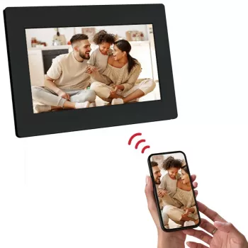 AGFAPHOTO APF700 Wi-Fi 7 inch digitalni okvir za fotografije s 32 GB memorije, IPS LCD zaslonom osjetljivim na dodir, senzorom pokreta, automatskom rotacijom, crni