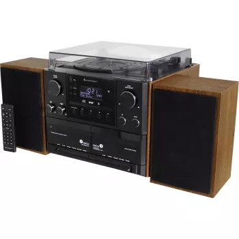 Soundmaster MCD5600BR stereo uređaj s gramofonom, DAB+, UKV, Bluetooth, CD, kazeta, USB, 2 x 5 W, smeđa