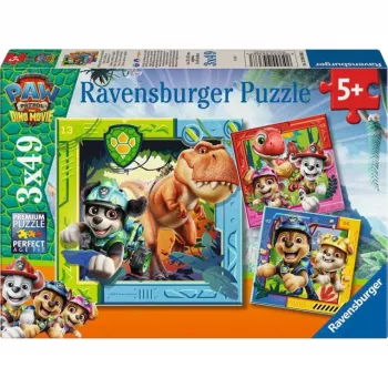 RAVENSBURGER dječja slagalica PAW Patrol 3 Dino Movie (3 x 49 komada)