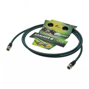 Sommer Cable SC-Vector PLUS 1.2/4.8 DZ UHD Video Patch Cable, BNC Male to BNC Male, NEUTRIK, Green, 20 m (DZGR-2000-GN-SW)