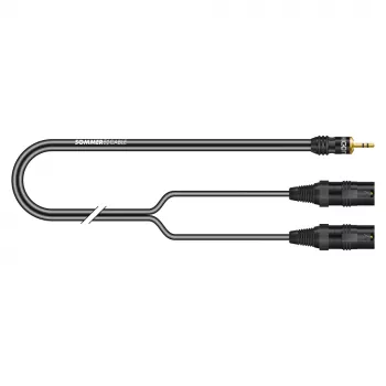 Sommer Cable SC-Onyx 2025 MKII stereo split kabel, 2 x 1 x 0,25 mm², 3,5 mm stereo mini jack utikač na 2x XLR utikač 3-Pin, HICON, crni, 5 m (ON9V-0500-SW)