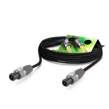Sommer Cable Meridian Speaker Cable, 2 x 2.50 mm², speakON 2-Pole to speakON 2-Pole, NEUTRIK, Black, 20 m (ME25-225-2000-SW)