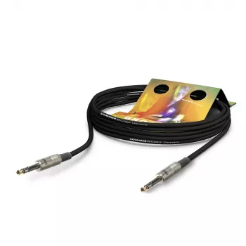 Sommer Cable Stage 22 Highflex Patch/Insert Cable, 2 x 0.22 mm², 6.3 mm Stereo Jack Male to 6.3 mm Stereo Jack Male, HICON, Black, 2.5 m (SG2S-0250-SW)