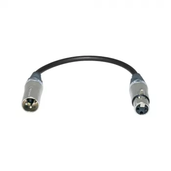 Sommer Cable Adapter Cable, XLR 3-Pin Male to XLR 3-Pin Female, NEUTRIK, Grey, 0.2 m (SGZ9-20-200-0020)