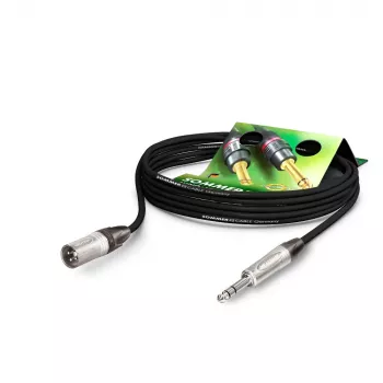 Sommer Cable Stage 22 Highflex Microphone Cable, 2 x 0.22 mm², XLR 3-Pin Male to 6.3 mm Stereo Jack Male, NEUTRIK, Black, 1 m (SGN4-0100-SW)