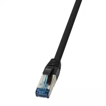 LogiLink 10G patch kabel Cat.6a S/FTP RJ-45 utikač na utikač PUR, crni, 5 m