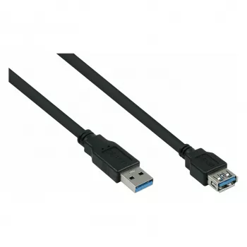 KABELMEISTER USB 3.0 produžni kabel, Type-A utikač na utičnicu, 0,5 m, crni