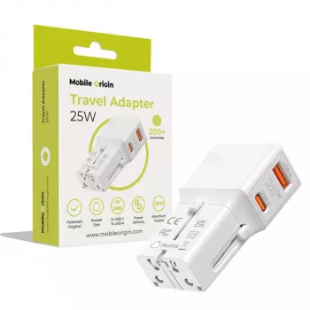 Mobile Origin putni adapter 25W EU/US/UK/AU, bijeli
