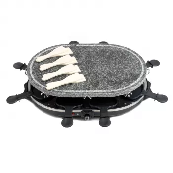 Giles & Posner EK1872GV2VDE stolni raclette grill na kamenu - 1200W, za 8 osoba, crno-sivi