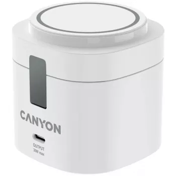 Canyon 4-in-1 Wireless Charging Stand 30W White with 1m USB-C Cable