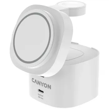 Canyon 4-in-1 Wireless Charging Stand 30W White with 1m USB-C Cable