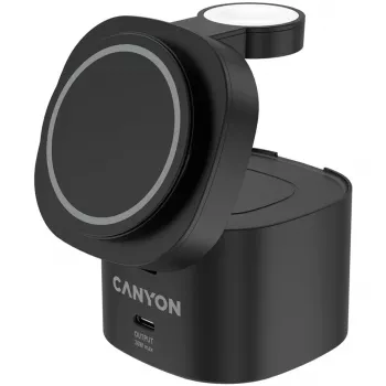 Canyon 4-in-1 Wireless Charging Stand 30W Black with 1m Cable