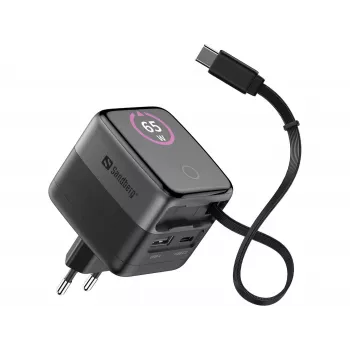 SANDBERG punjač PD65W Display+ kabel