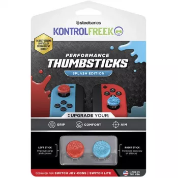 SteelSeries KontrolFreek Performance Thumbsticks Splash (crveno/plavo, 2 komada, za Nintendo Switch Joy-Cons i Nintendo Switch Lite)